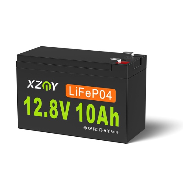 XZNY 12V 10Ah LiFePO4 Battery, Built-in 10A BMS Perfect for UPS Battery Backup and Replacement SLA Batteries, 12V 10Ah Lithium Battery Suitable for Ham Radio, Deer Feeder, Lighting, Solar Projects