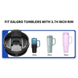 Flip and Straw Lid (2-IN-1 Lid) for ELAGRO 30 oz, 40 oz, 50 oz Tumbler with Handle, Spill-Proof Replacement Twist Lid, Red