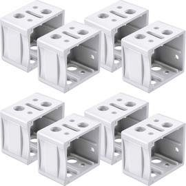 Jetec 8 Pieces 1 Inch Blind Brackets White Profile Box Mounting Bracket Window Blinds Headrail Bracket