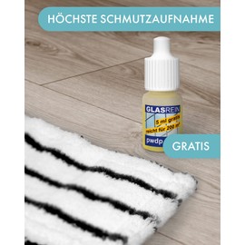 Putzen wie die Profis (Germany) Professional Mop Dual Microfibre Mop with Two Fibre Types 40 cm Includes Free Sample Professional Glass Pure (5 ml)