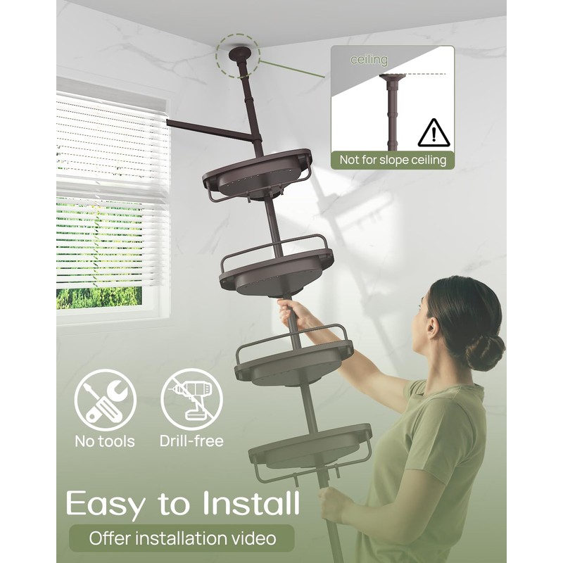 ALLZONE Rustproof Shower Caddy Corner for Bathroom, Bathtub Storage Organizer