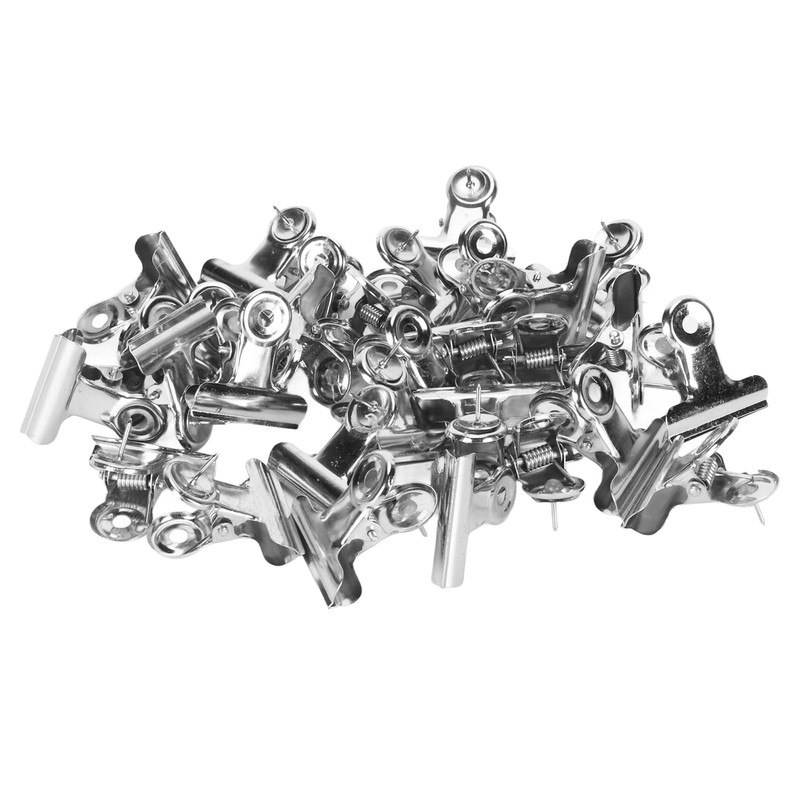 30pcs Metal Push Pin Clips Creativity Stainless Steel Silver Thumb