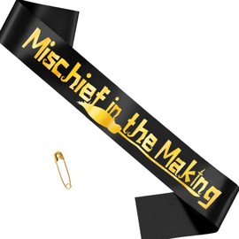 Mischief in the Making Sash, Magic-Themed Baby Shower Sash - Mom to Be for Gender Reveal Party, Magic Welcome Baby Party Supplies, Baby Shower Decorations for Girl Boy Gender Reveal Celebrations