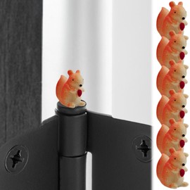 Mini Squirrel Hinge Head Animal Set of 6 - Magnetic Door Hinge Heads Decorative Topper - Cute Hinge Head Home Decoration