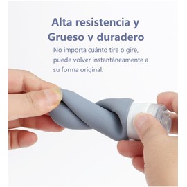 LHMNLU Juego de 4 contenedores dispensadores de artículos de tocador de Silicona, Botellas de Viaje para aerolíneas, contenedores Recargables a Prueba de Fugas aprobados por la TSA, sin Bpa