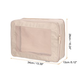 sourcing map Compression Packing Cube for Suitcases 34x26x13cm Lightweight Luggage Organizers Bag Travel Essentials Compression Bags for Carry on Suitcases, Beige