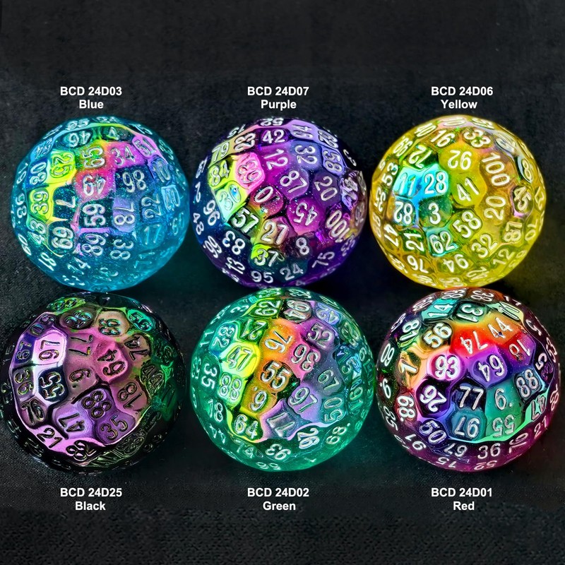 Bescon Dazzling Red 100 Sided Dice, Game Dice D100, Polyhedral