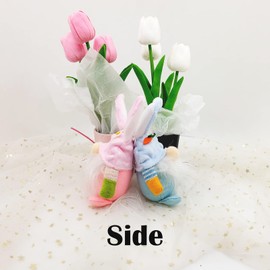 Spldsun Pack of 2 Gnome Decoration, Gnome Figures, Small Gnome Spring Decoration, Hangable, Small, Handmade, for Decoration Easter, Christmas (Blue, Pink)