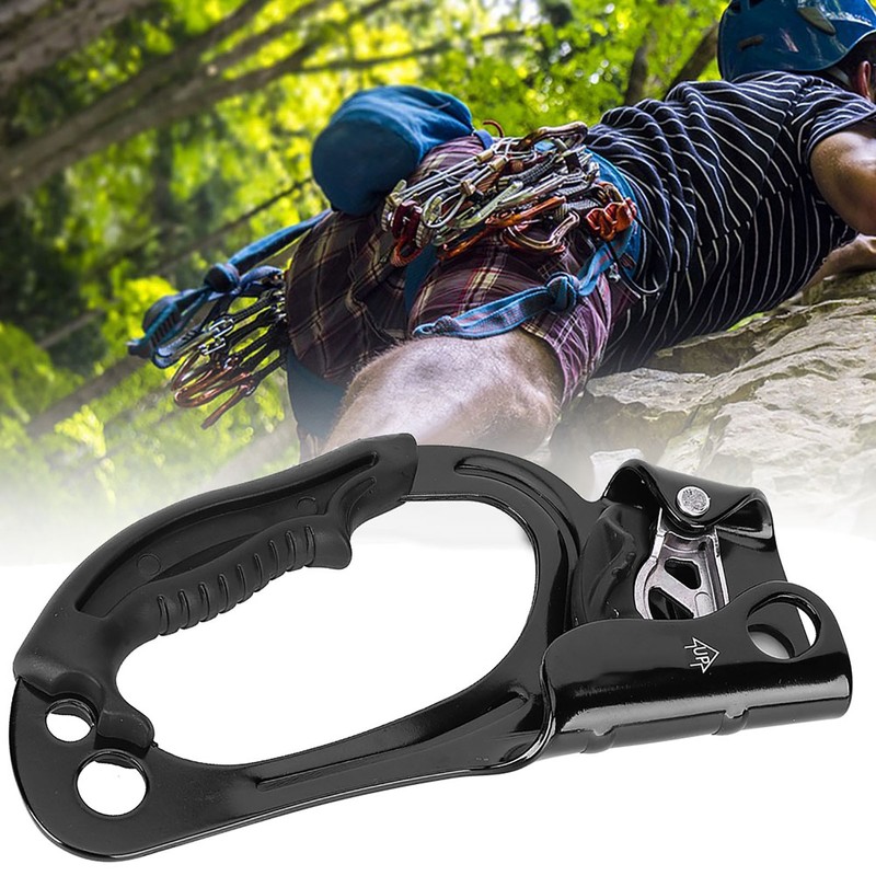 Outdoor Mountaineering Climbing Left Hand Rappelling Gear Equipment Rope Clamp
