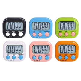 Anlising Pack of 6 Digital Egg Timers, 6 Colours Digital Kitchen Timer, Digital Timer, Magnetic Stopwatch Kitchen Timer, Stopwatch Timer, Magnetic Timer for Cooking, Baking, Study, Sports