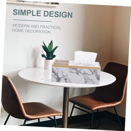 Gatuida Creative Marble Tissue Box Cover Practical Holder for Home Elegant White Marble Design Smooth Surface for Tissues for Living Room Bedroom and Bathroom Use