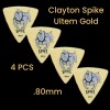 Clayton Spike Ultem Gold Sharp Triangle Guitar Picks 4 Picks