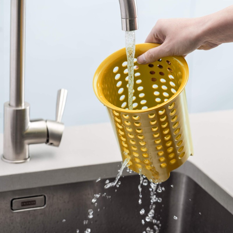 Zeal Melamine Cutlery Drainer/Utensil Pot-Mustard, One Size