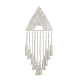 AIMALL Handmade Macrame Wall Hanging, Boho Triangle Dreamcatcher Tapestry, Cotton Woven Home Decor with Tassels for Bedroom or Living Room