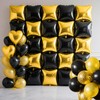 25 Pcs Black and Gold Balloons, Huge Square Foil Balloons
