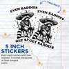 (2 Pack) Even Baddies Get Saddies Stickers - Cute Raccoon
