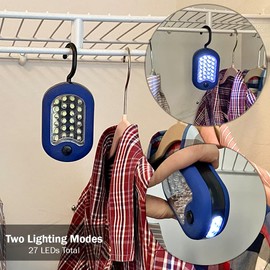 Evelots Magnetic Work Light - 6 Pack - 27 LED Lights - Swivel Hook - Closet, Under Cabinet, Car Repair, Emergency, Travel, Hiking, Camping - Super Bright
