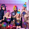 25pcs Glow Photo Booth Props with Stick, Let's Glow Party