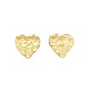 10K Yellow Gold Diamond Cut Nugget Heart Earrings