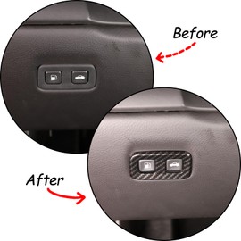 Trunk Switch Button Cover Trim Compatible with Chevy Corvette C6 2005-2013, Tailgate Switch Button Cover Trim, Inner Rear Trunk Switch Panel Trim Frame Accessories (Carbon Fiber Pattern)