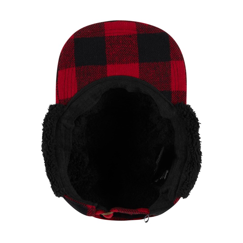 Brandit Lumberjack Winter Cap, Red/Black