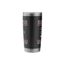 Nice, Naughty, Sylas, Ugly Sweater Style Stainless Steel Insulated Tumbler