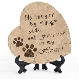 Vasemouh Pet Memorial Stone for Dogs 5.5" x 5.5", Dog Heart Memorial Gifts for Loss of Dog, Dog Memory Gifts, Cat Loss Gifts, Pet Headstone for Indoor Outdoor