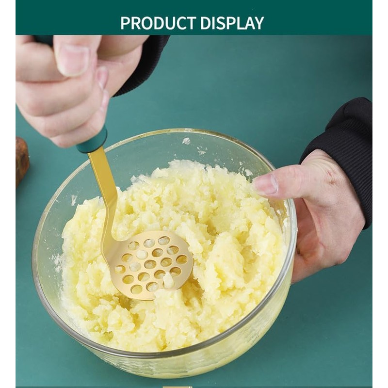 Mini Potato Mashers,Gold Color Mini Avocado Masher with Non Slip