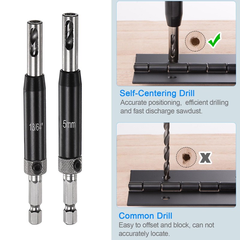 sourcing map 22pcs Self Centering Drill Bit Set 5/64" -
