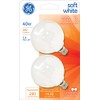 GE Lighting 44414 40 Watt White Vanity Globe Light Bulbs