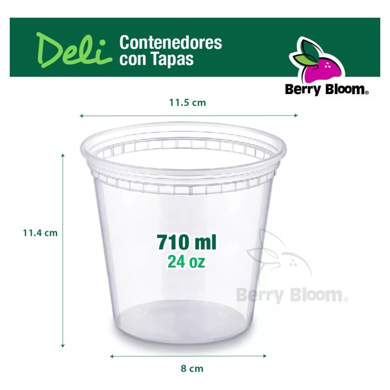 Berry Bloom 24 Envases para Alimentos Transparentes Reutilizables Deli: Tapas