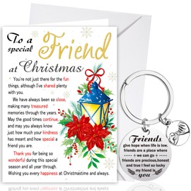 HOWAF Special Friend Christmas Card, Special Friends Christmas Cards for Friends Christmas Cards Friends Christmas Card Friend Keyring Christmas Keyring Christmas Gifts for Friends Gifts