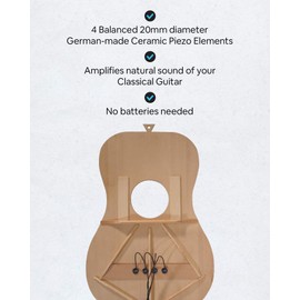 Journey Instruments Classical Passive Piezo Pickup – EP004K Four Balanced German-Made Passive Piezo Pickup Elements – Piezo Pickup for Classical Guitars