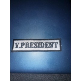 VICE PRESIDENT BIKER CLUB EMBROIDERED JACKET VEST 4 INCH BIKER PATCH