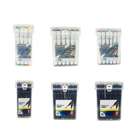 24 Colours Marker Pen Set Double Head Alcohol Sketch Marker Pen Art Pen Graphic Drawing Marker Kit for Drawing Colouring Books Sketching