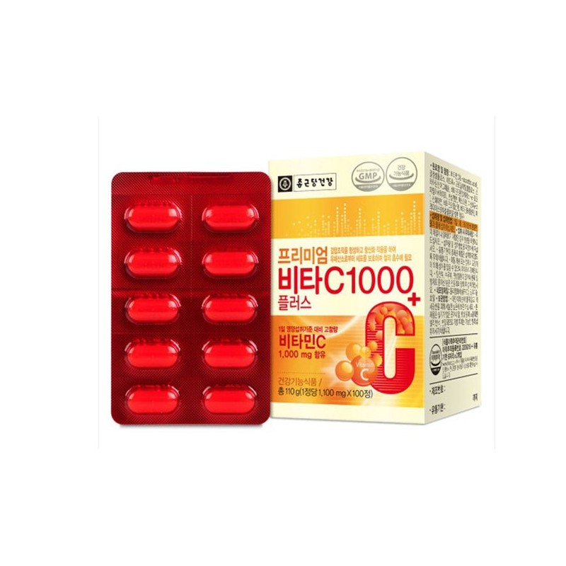 Jongkundang Health 종근당 프리미엄 비타씨C 1000 플러스 100정 세포보호 항산화