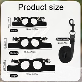 BOXOB 3pcs Bearded Dragon Harness & Leash Set, 3 Sizes Lizards Training Walking Leather Adjustable Soft Leather Lizard Vest Carrier Walking Traction Rope for Small Reptiles Animal Squirrels