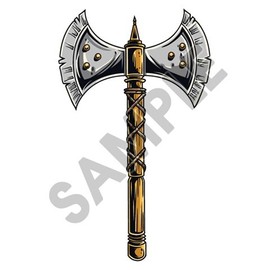 Medieval Weapons Battle Axe 01 29x48 inch - Fabric Wall Skin Decal