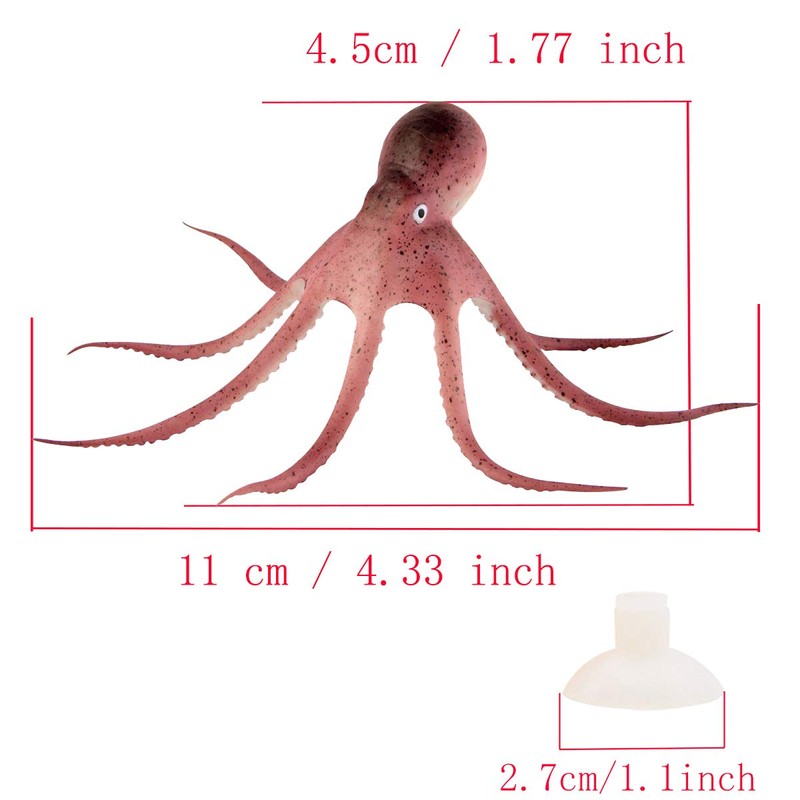 COMOK Lifelike Silicone Artificial Moving Floating Octopus Ornament with Suction