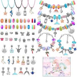 VASA NAMA 100 PCS Kit para Hacer Pulseras Niña, Pulseras niña manualidades, Kit de fabricación de pulseras de abalorios, Regalo de niña Kit Artesanía DIY Pulsera para Niñas Regalo para Año Nuevo, Cumpleaños, Navidad, a Niñas 5-13 Años