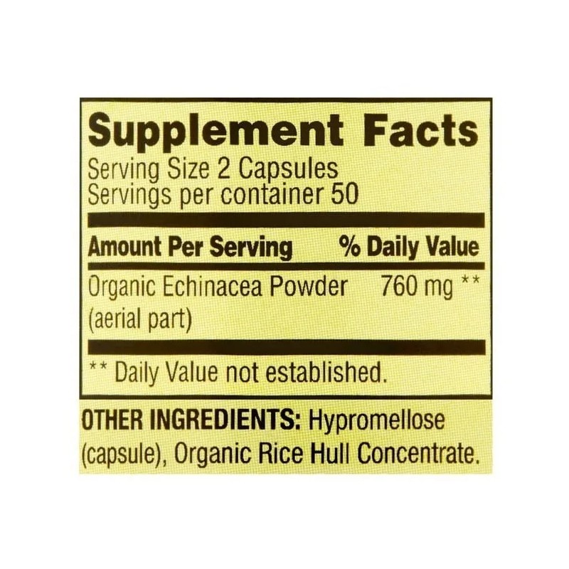 SPRING VALLEY Echinacea Extract 760mg - 100 Cap Sabor Sin