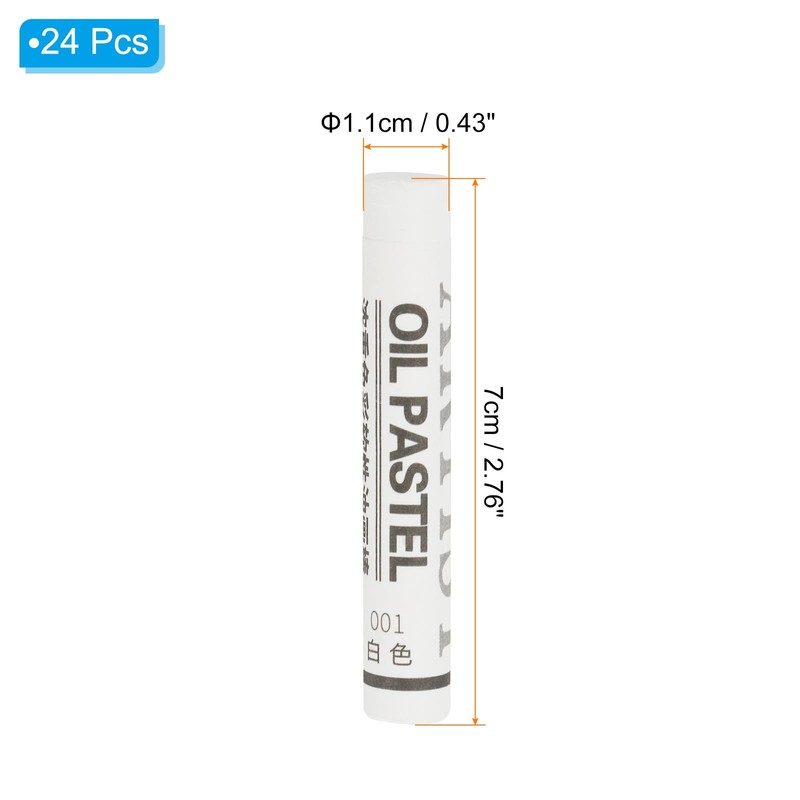 PATIKIL 24pcs White Oil Pastel Soft Oil Crayons Creamy Pastel