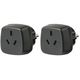 Pack of 2 Brennenstuhl travel plugs/adapters Australia, China - earthing contact black, 1508510 (2)