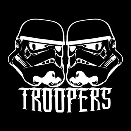Stormtroopers Couple Helmet Silhouette Vinyl Sticker Car Decal (6" Black)
