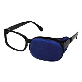 【目の保護に最適】メガネ用 眼帯 オシャレ 眼鏡 斜視 メガネ カバー 片目眼帯 D・STONE (ネイビー)