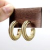 14K Gold Plated Chunky Open Hoop Earrings, Trendy Lightweight, Large,