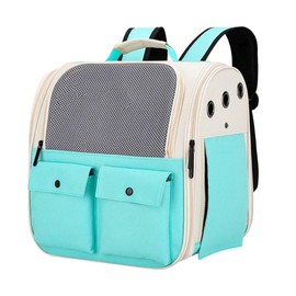 Generic Portable Pet Carrier Backpack for Cats, Dogs and Small Animals Up to 25lbs l Ventilated Mesh Design l Airline-Approved l Ideal for Travel, Hiking, Camping (Turquoise)