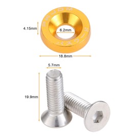 Mtsooning Universal M6 x 20 JDM Car Screws Aluminium Bumper Washer Washer Pack of 10