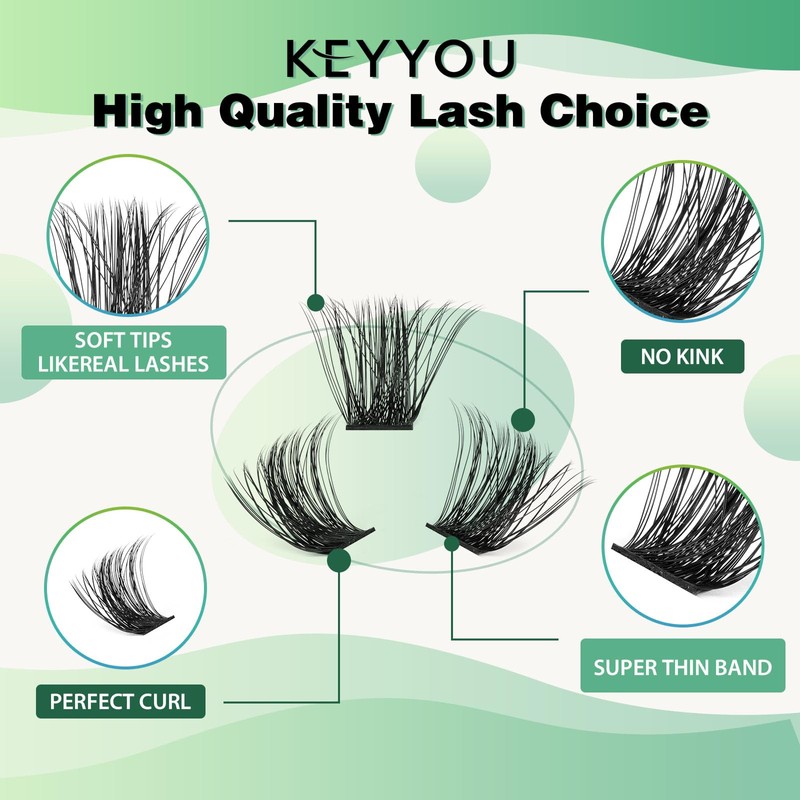 Lash Clusters 96pcs Individual Lashes D Curl 10mm Eyelash Clusters