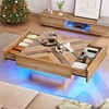 YITAHOME LED Game Coffee Table with 2 Drawers Storage, Square
